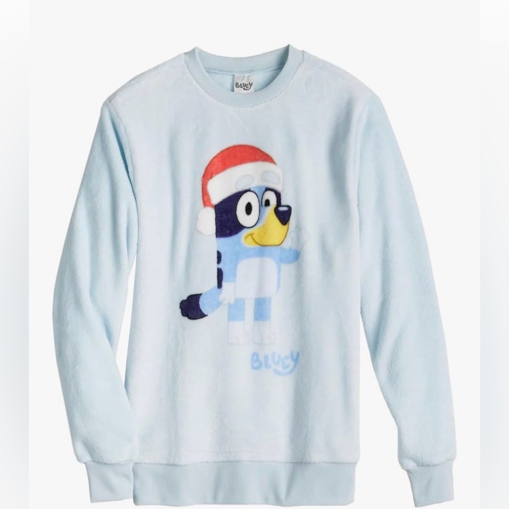 Adult Bluey Fleece Top (Light Blue)